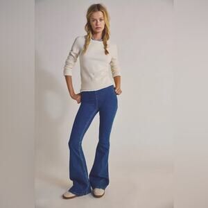 Free People We the Free Penny Pull-On Flare Jeans | Riviera True Blue Wash | 28